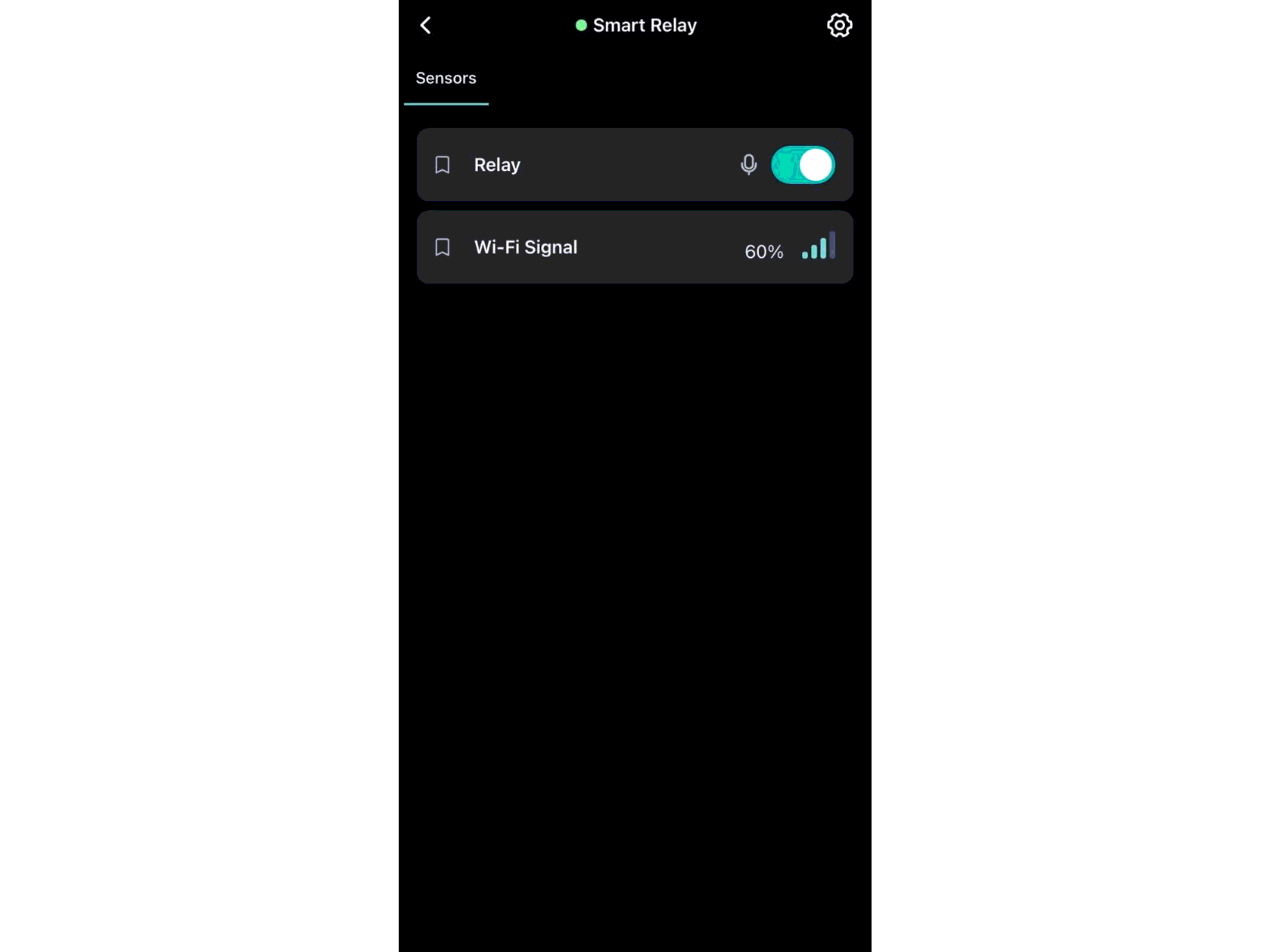 Mobile application interface configured in the vendor panel