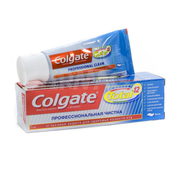 12 зубная. Зубная паста Колгейт тотал 12 75мл проф. чистка. Colgate зубная паста тотал 12 профессиональная чистка,75 мл. Зубная паста Colgate total professional paste 75 ml. Паста зубная Колгейт профессиональная чистка 75мл.