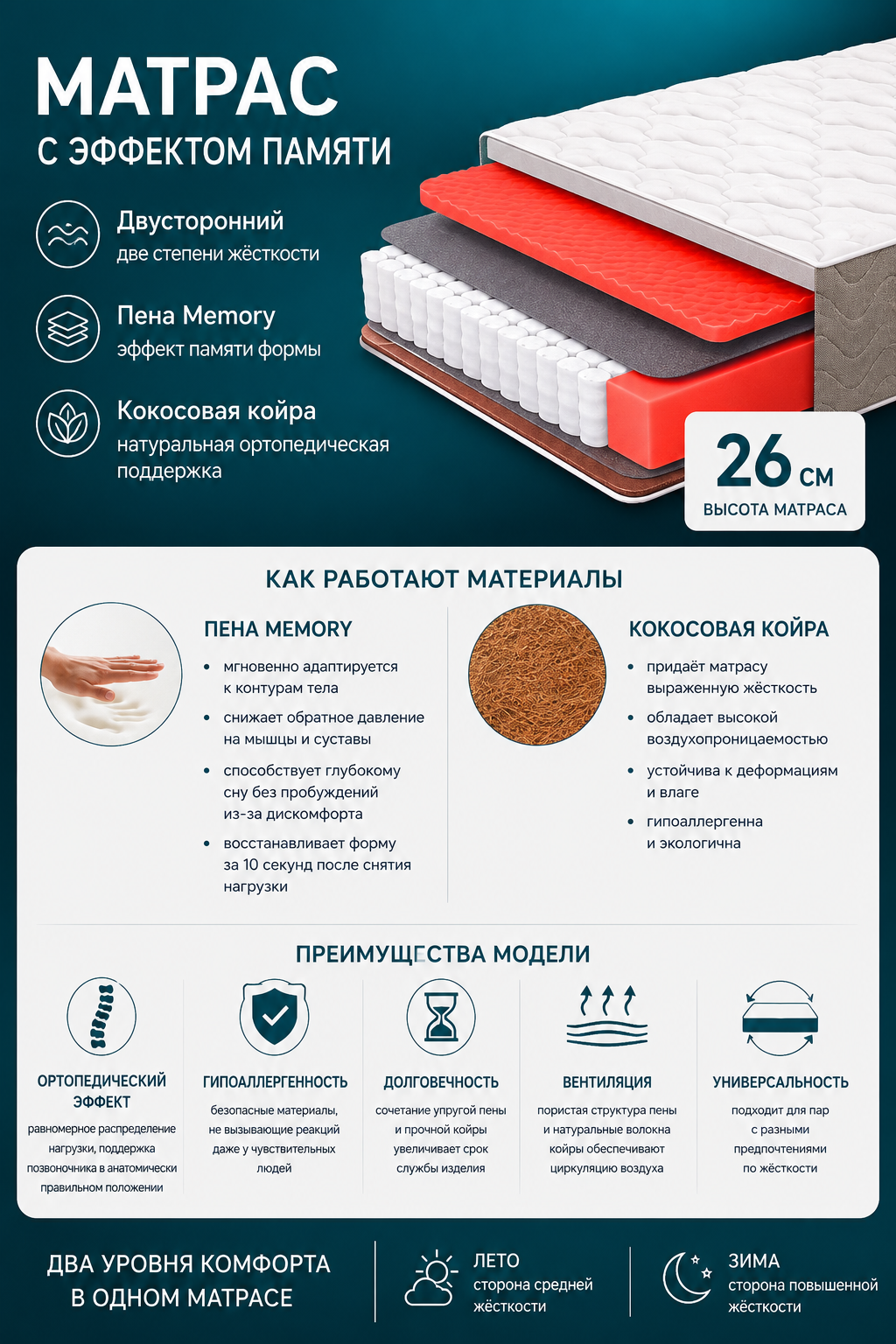 Матрас Премиум Эластик