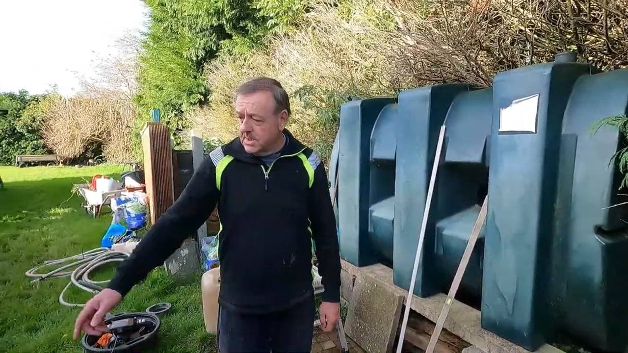 Man shows new oil tank location