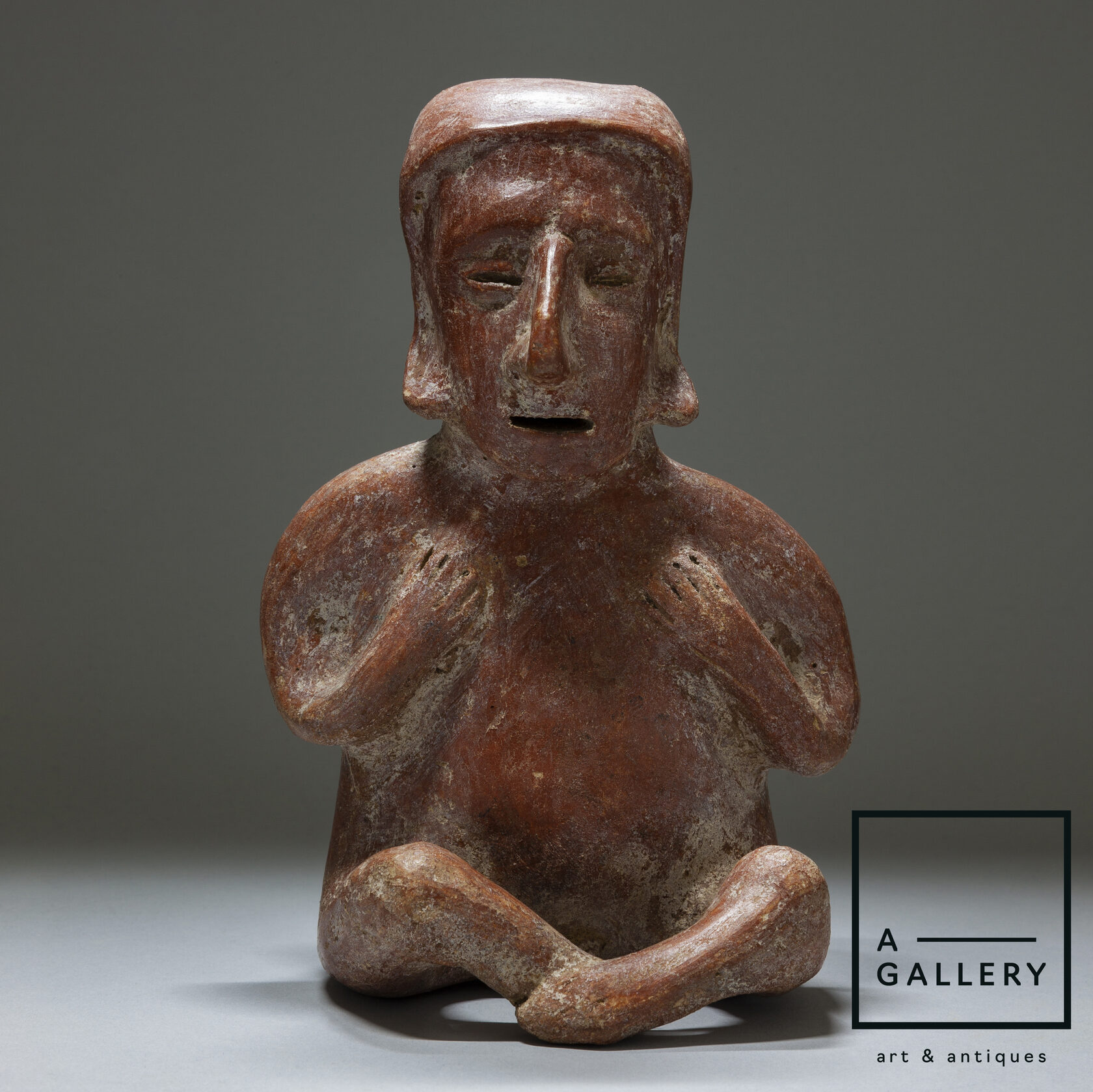 Фигура мужчины, Халиско, стиль Эль-Опеньо, поздний формативный период, 300 г. до н.э.—250 г. н.э., Западная Мексика