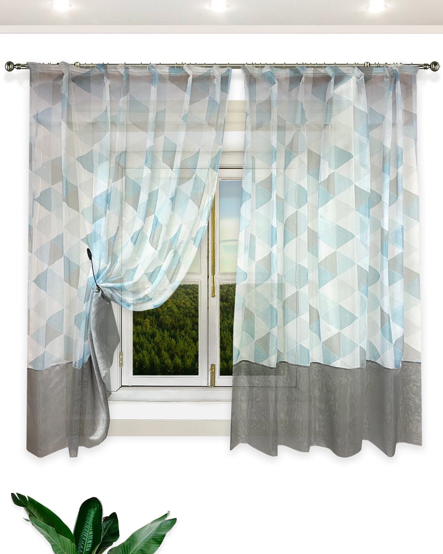 Готовый комплект тюлевых штор - Шторы для кухни