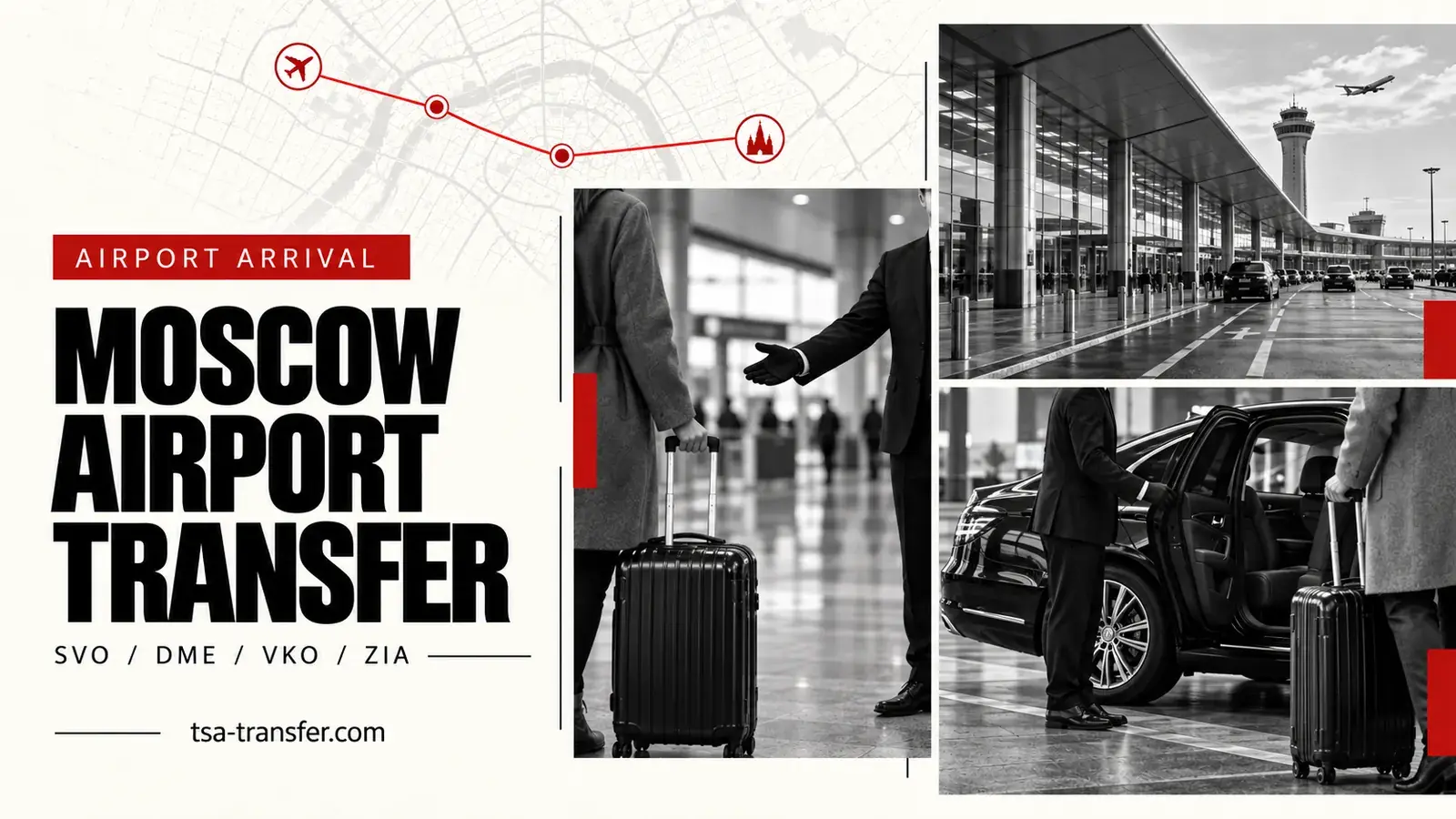 Moscow airport arrival and a chauffeur-driven transfer for an international visitor