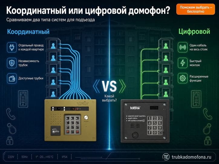 Установка координатного и цифрового домофона в подъезд — какой выбрать