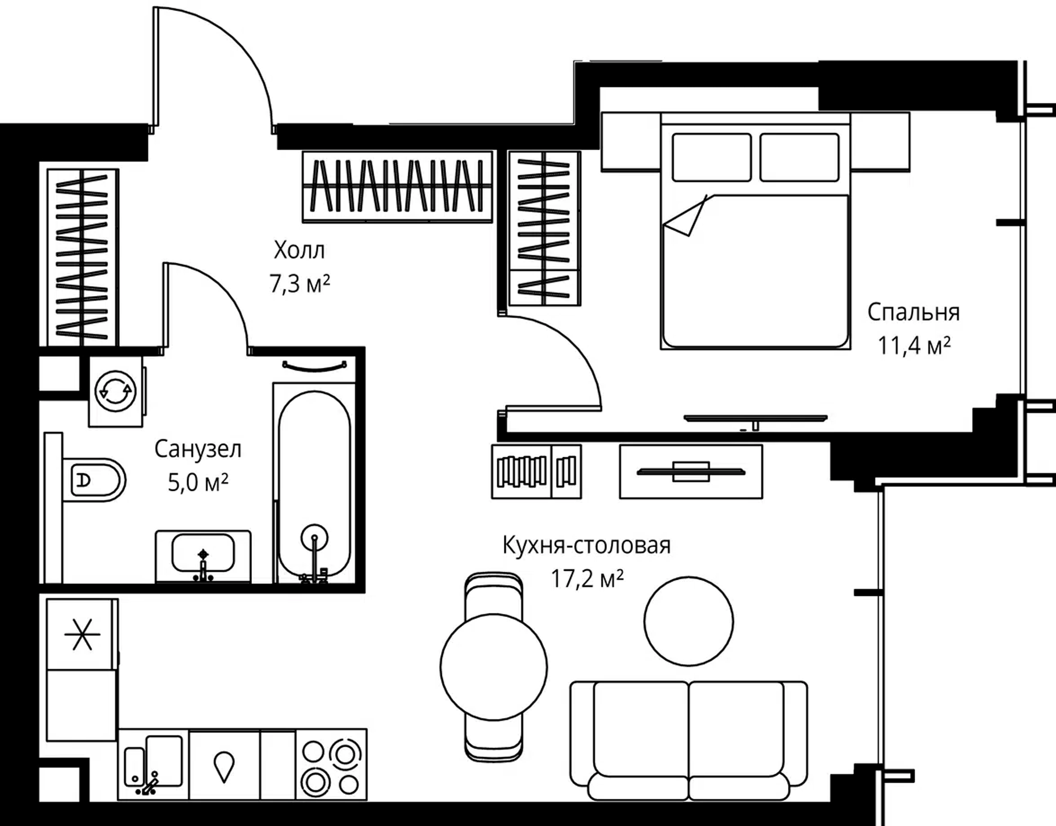 1-комн квартира
