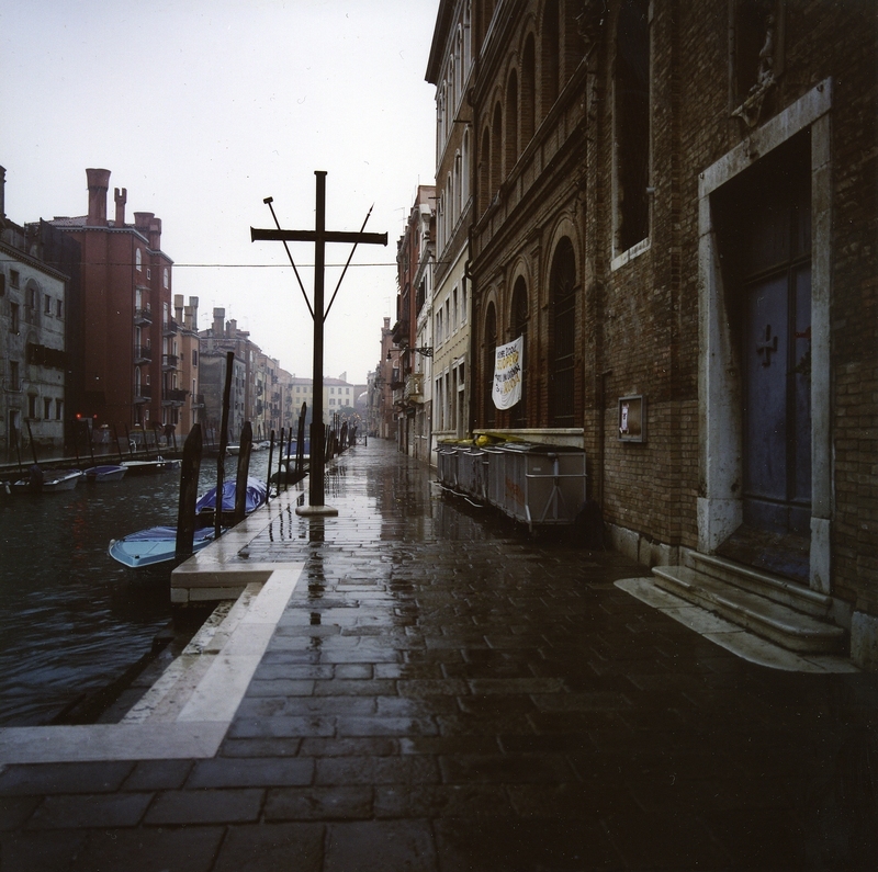 Rainy Embankment. Venice. 2006. Color Negative 6×6.