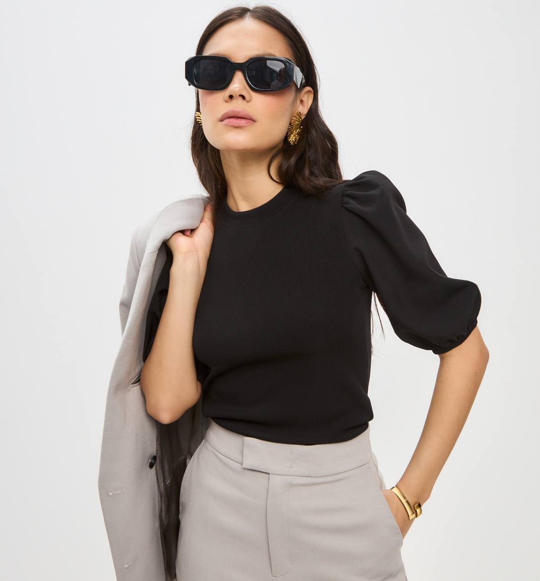 бренд одежды sfo, блузка черного цвета