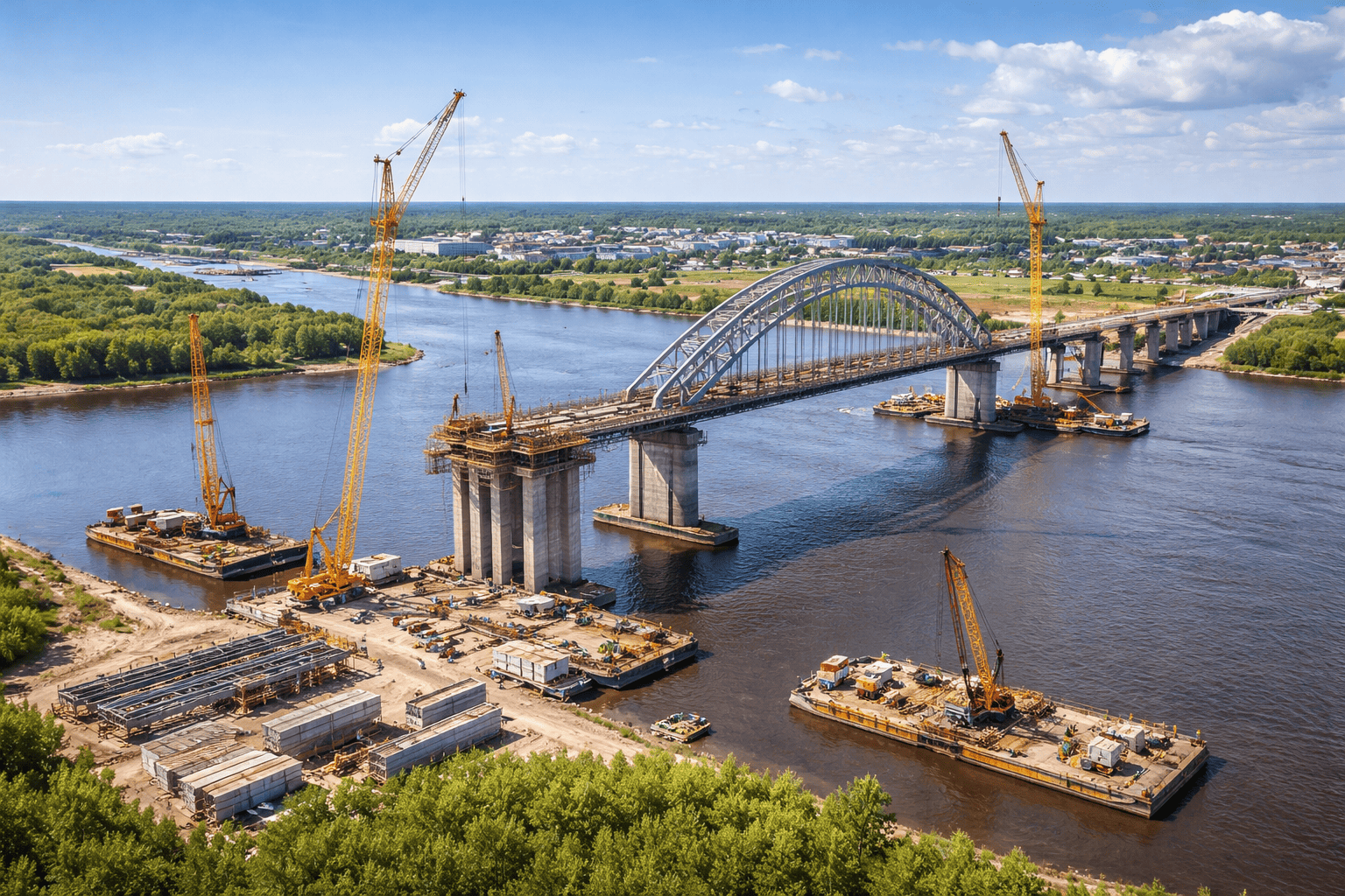 Мостовой переход через реку Обь