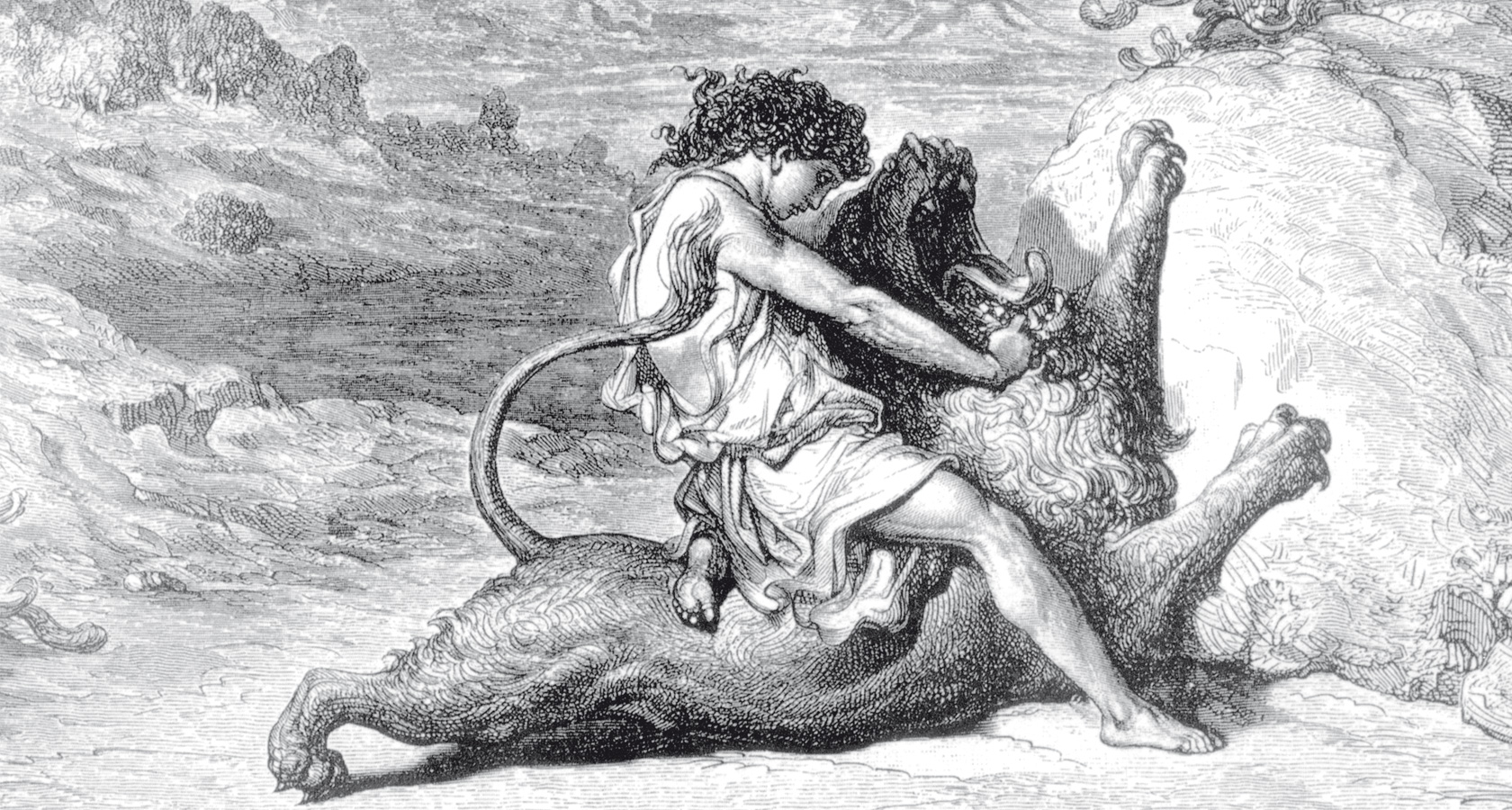 Самсон и Лев картина Рубенс