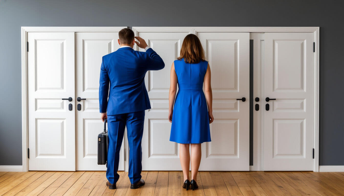 человек у дверей