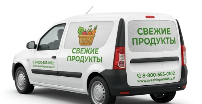 Перфорированный баннер на витрине магазина