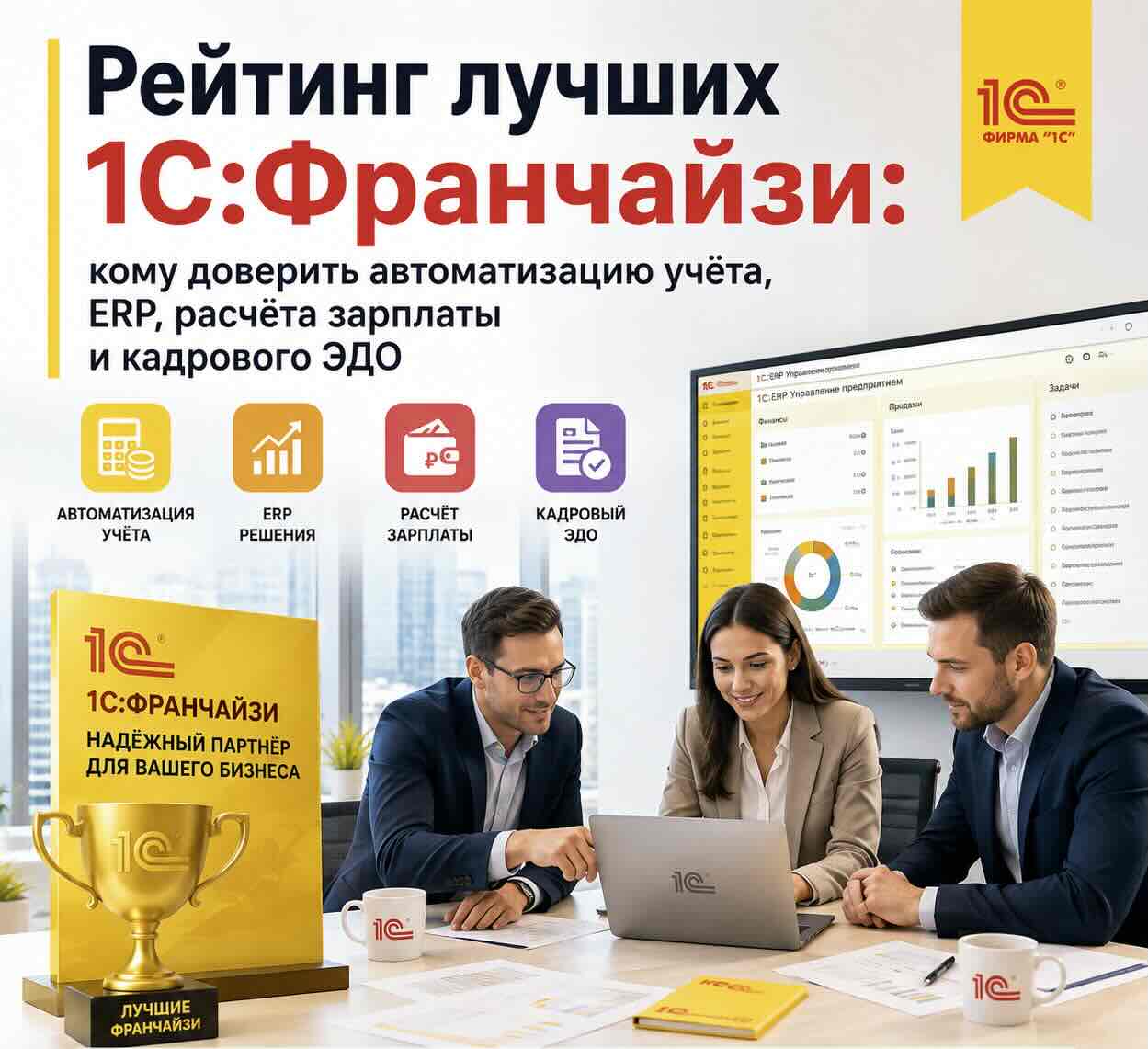 Рейтинг лучших 1С-Франчайзи- кому доверить автоматизацию учёта, ERP, расчёта зарплаты и кадрового ЭДО