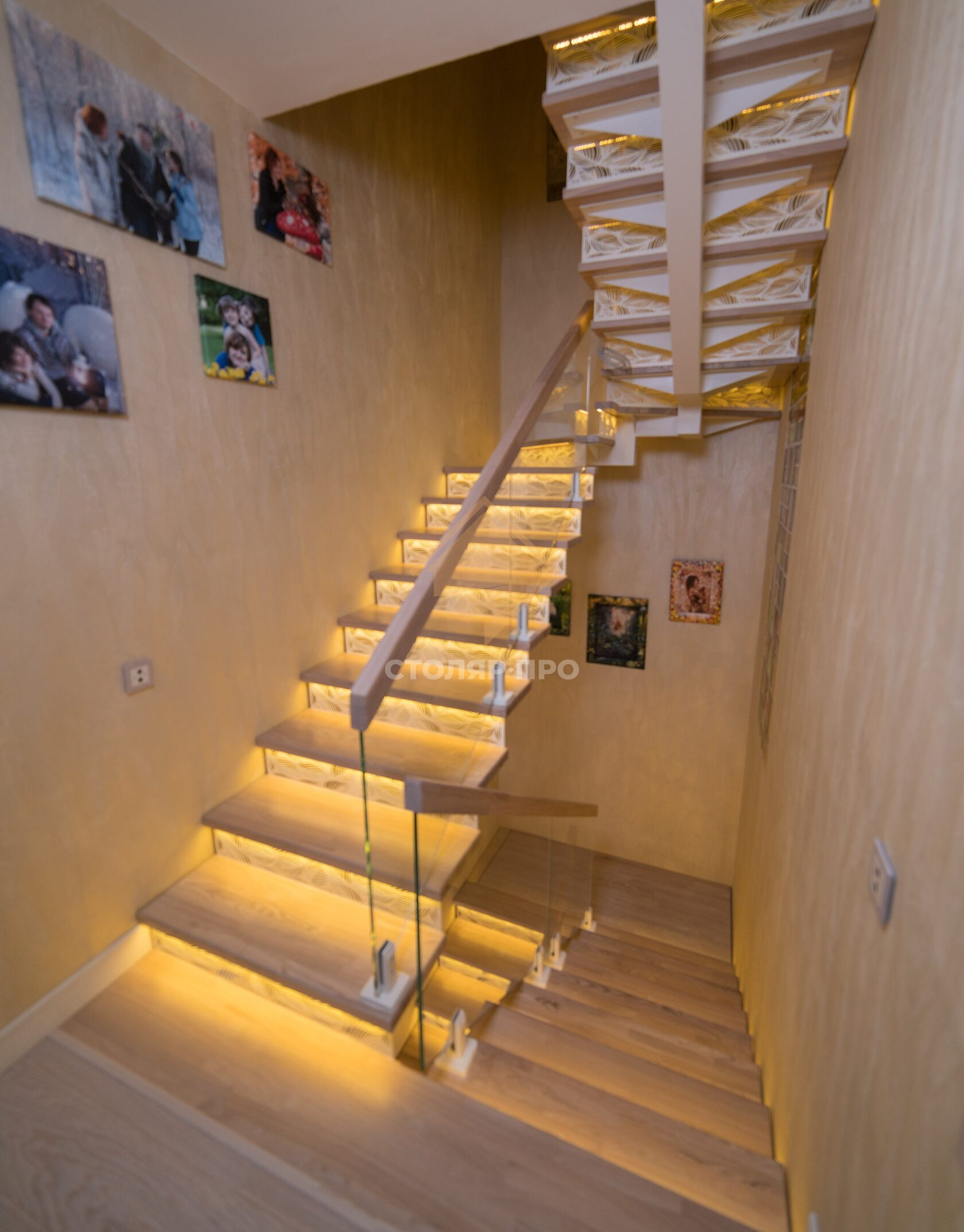 Отделка металлической лестницы деревом и облицовка лестниц из металла ...