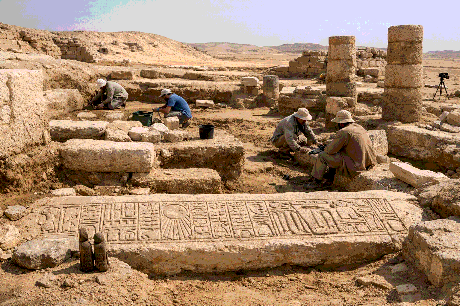 Фрагменты солнечного храма в Абусире