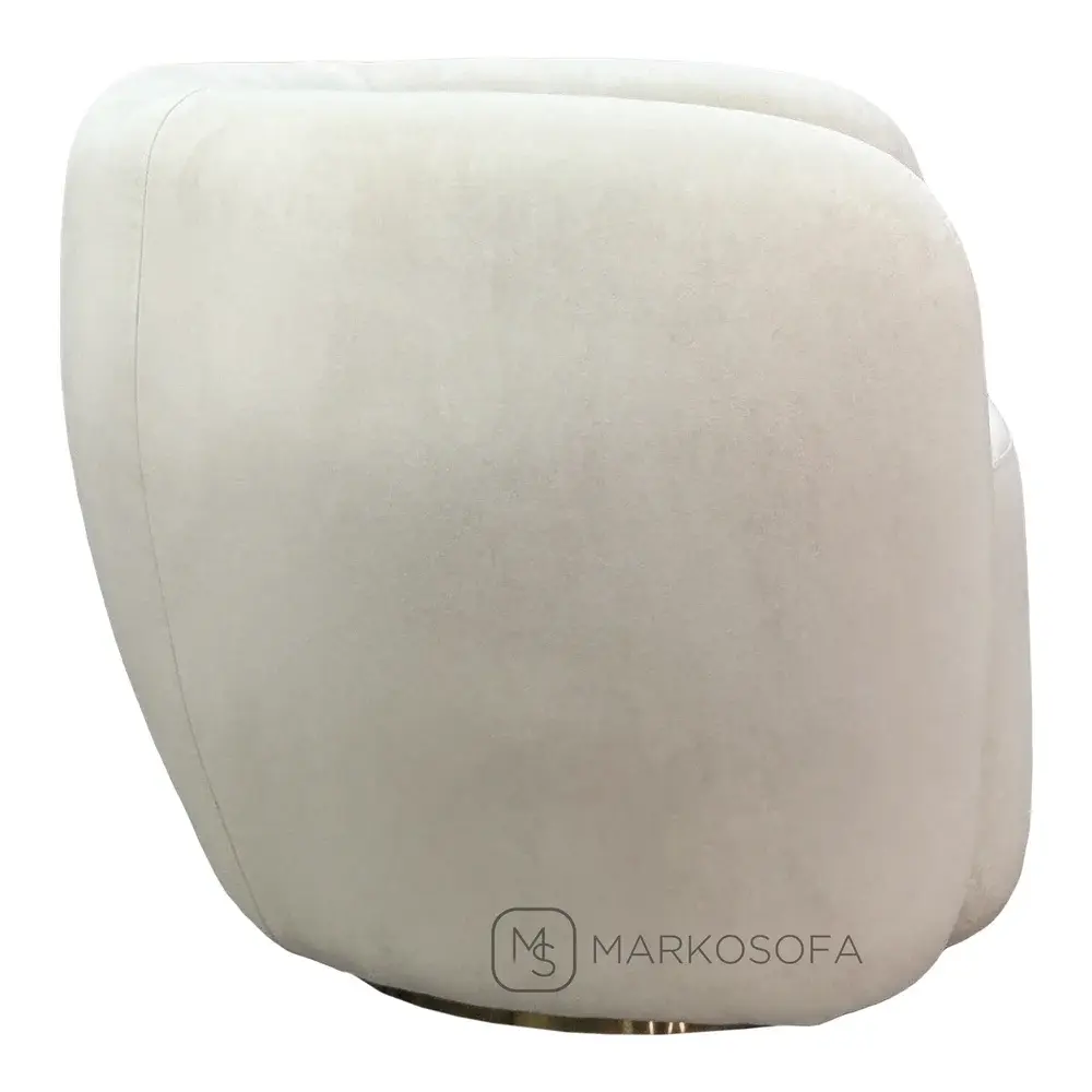 Реплика поворотного кресла Рокси Эйчхольц Swivel Chair|Roxy Eichholtz на заказ в обивке из белого букле на латунном кольце