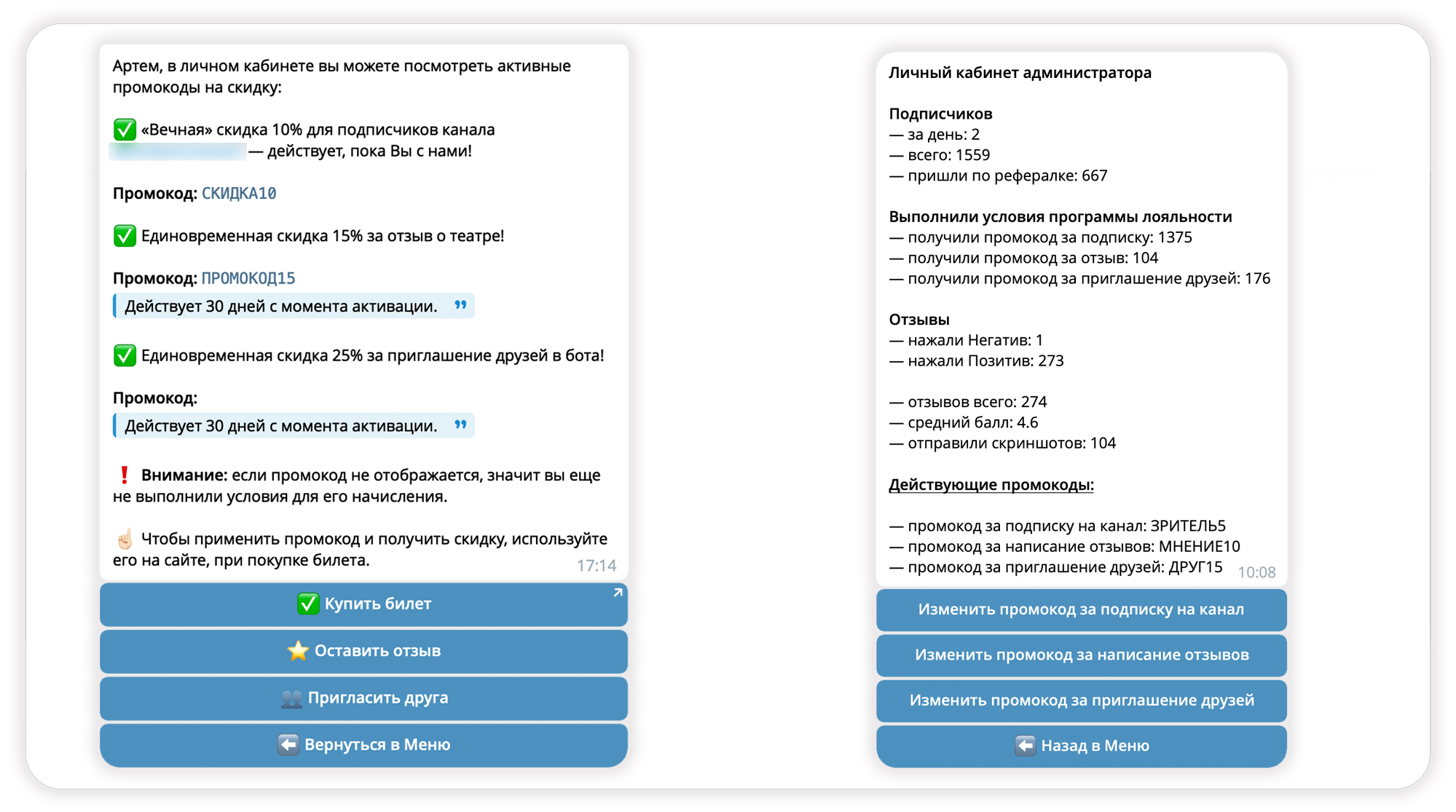 кабинет пользователя, кабинет администратора, Telegram бот, чат-бот, Телеграм бот, статистика бота,  бот на puzzlebot, конструктор puzzlebot, заказать бота, разработка бота, создать бота на конструкторе, купить бота