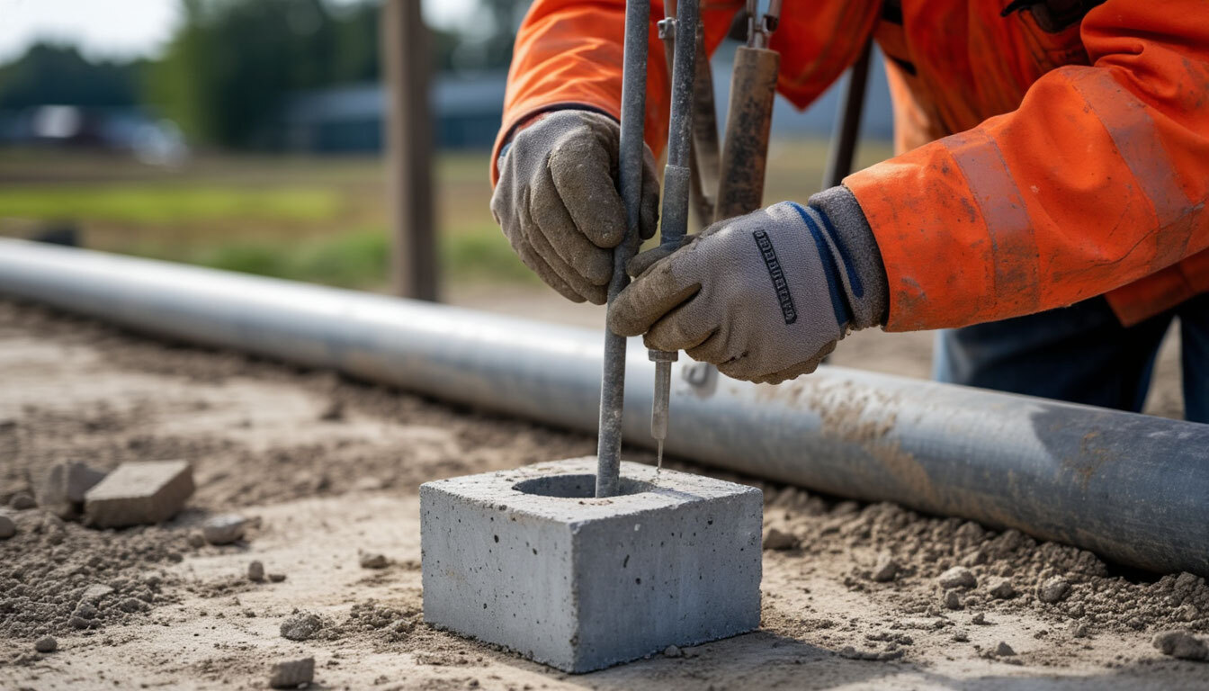 Проведение испытаний бетона