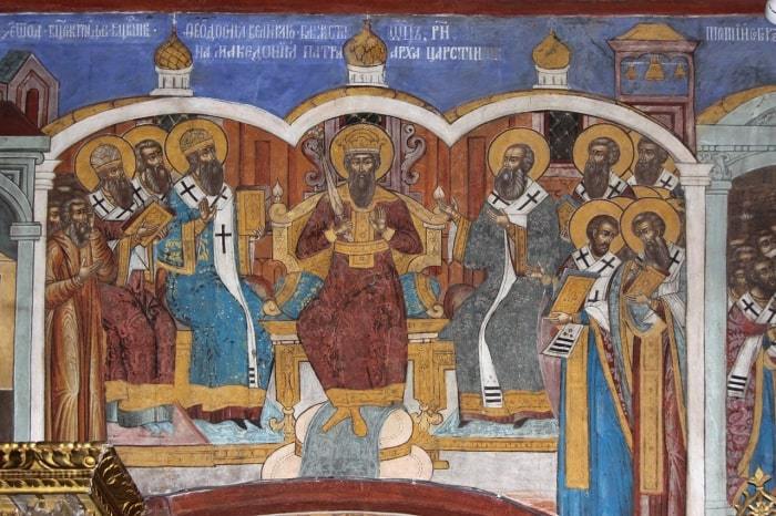 II Вселенский собор. Фреска Воскресенского собора в Тутаеве><meta itemprop=