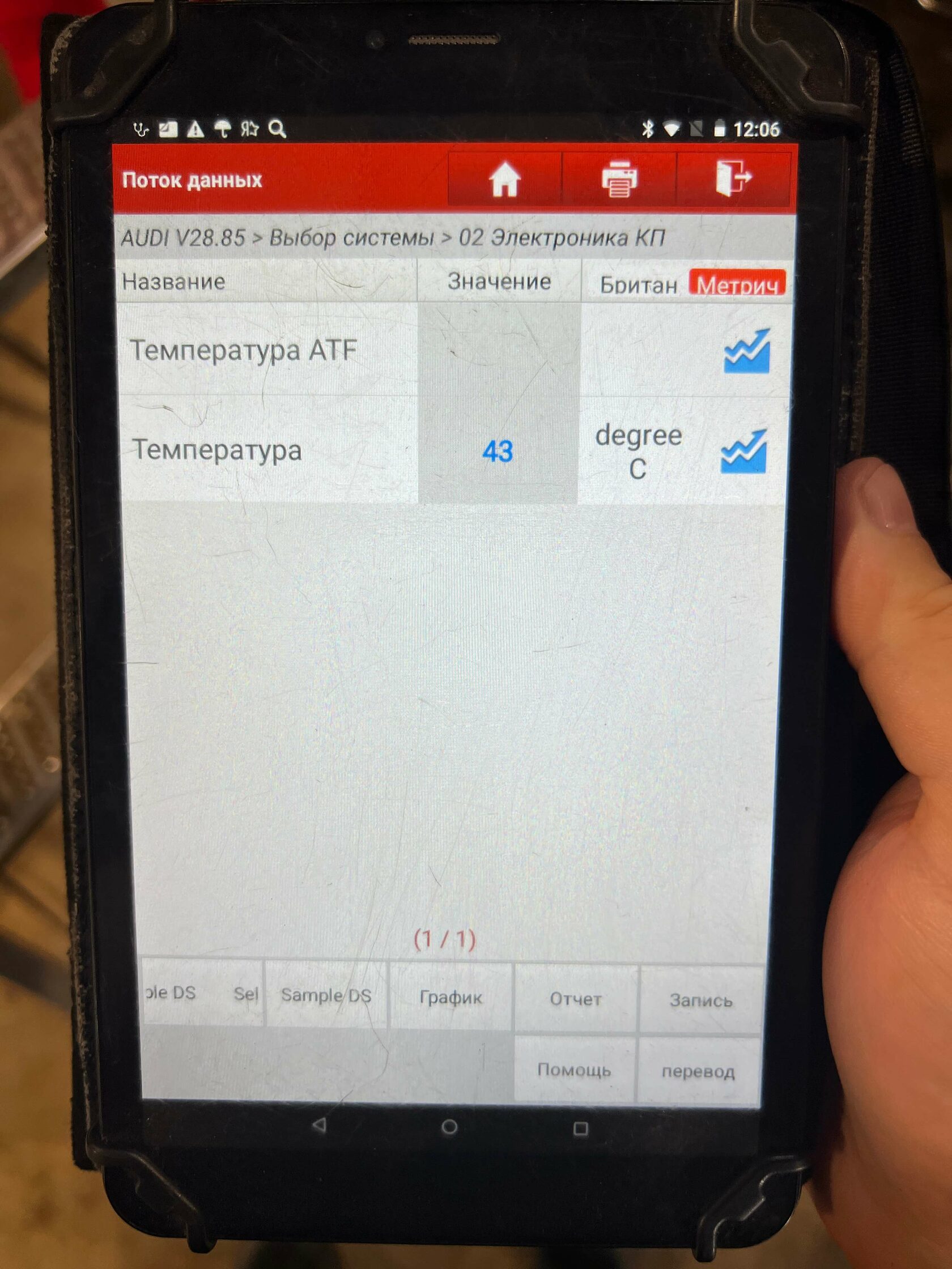Контроль температуры АКПП сканером