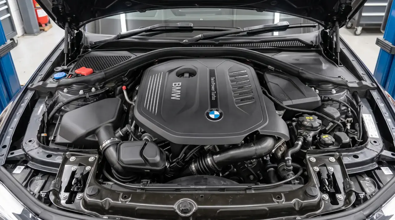 BMW B58 установлен в моторном отсеке — типовая заводская компоновка