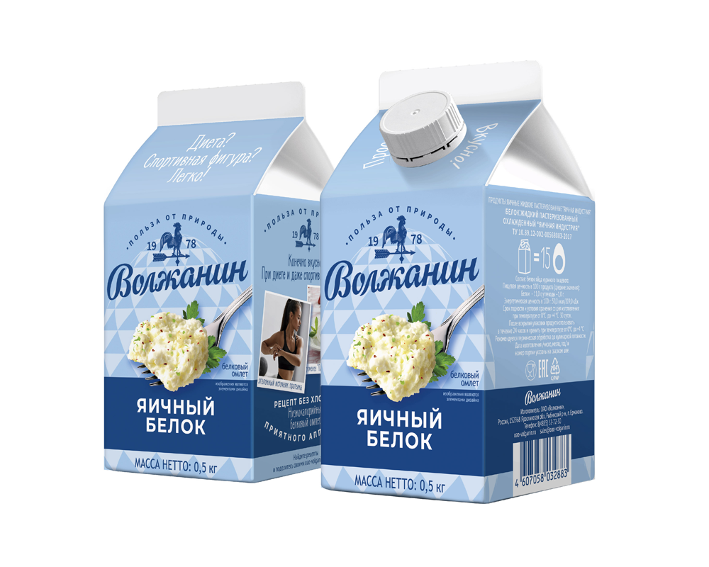 100% натуральный яичный белок "Волжанин"