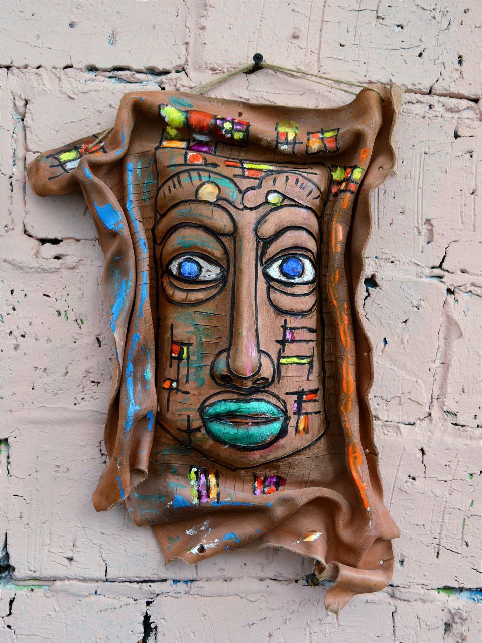 Маска из фактурной кожи настенная А.МузылевЪ &quot;Маскароны Московских Театров № 2&quot;