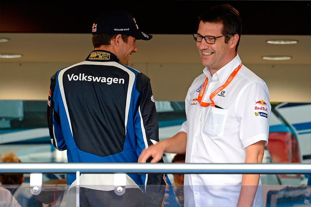 Себастьен Ожье и технический директор Volkswagen Motorsport Франсуа-Ксавье Демезон, ралли Германия 2016