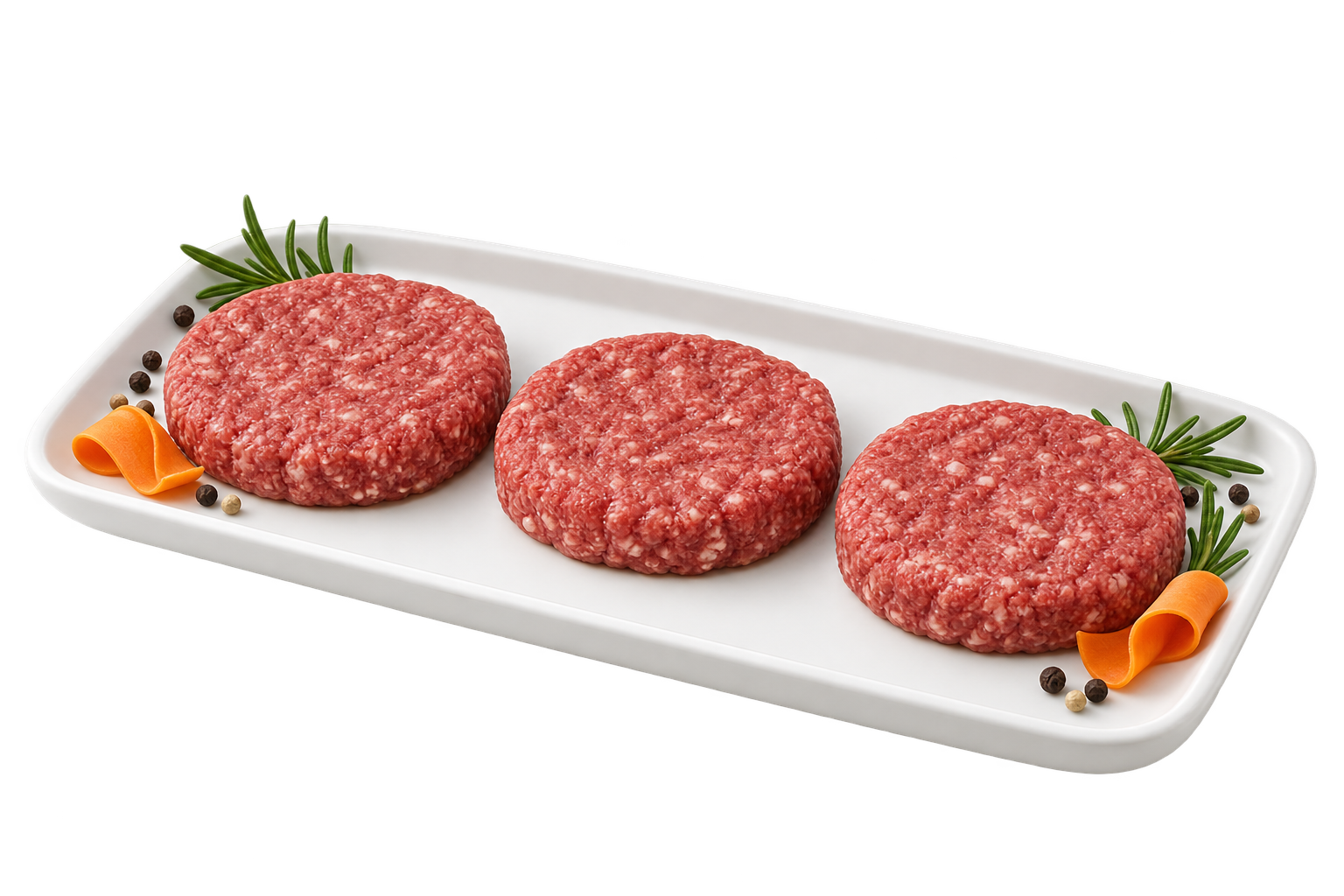 Три мясные котлеты одинакового размера — иллюстрация