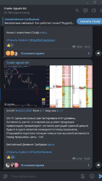 Telegram канал Trader Signals, канал сигналов, канал сигналов в Telegram