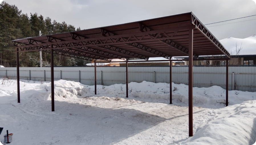 Односкатный отдельно стоящий навес