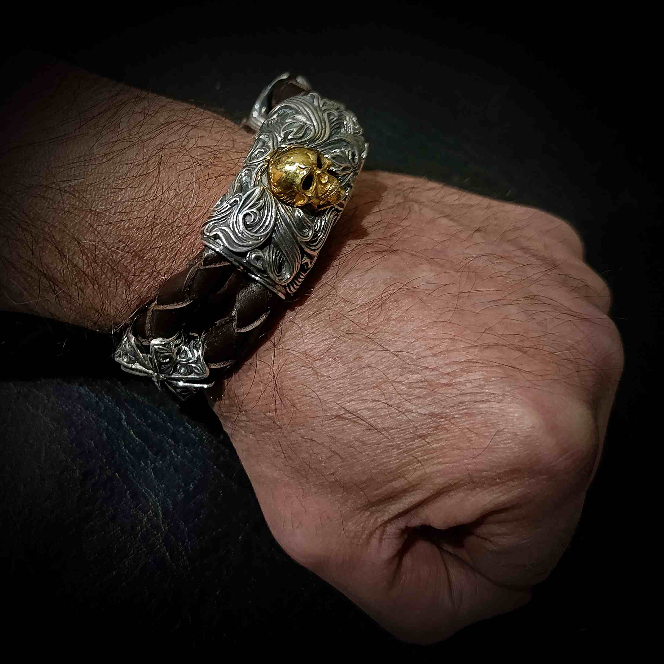 браслет для мужчины, мужской серебряный браслет, брутальный браслет.