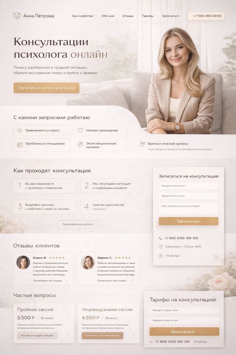 Лендинг: консультации психолога