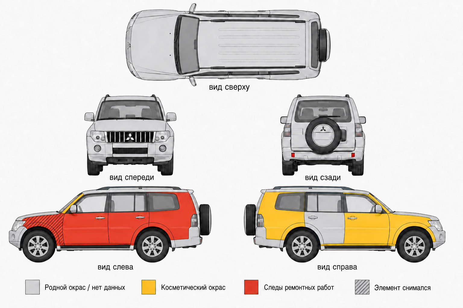 Карта ЛКП Mitsubishi Pajero